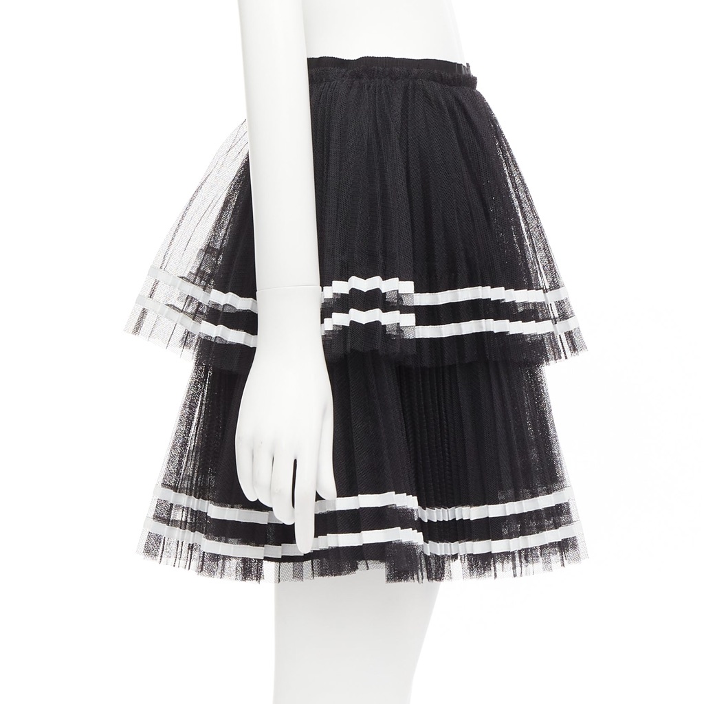 Red Valentino Garavani Stripe Tulle Skirt - 4