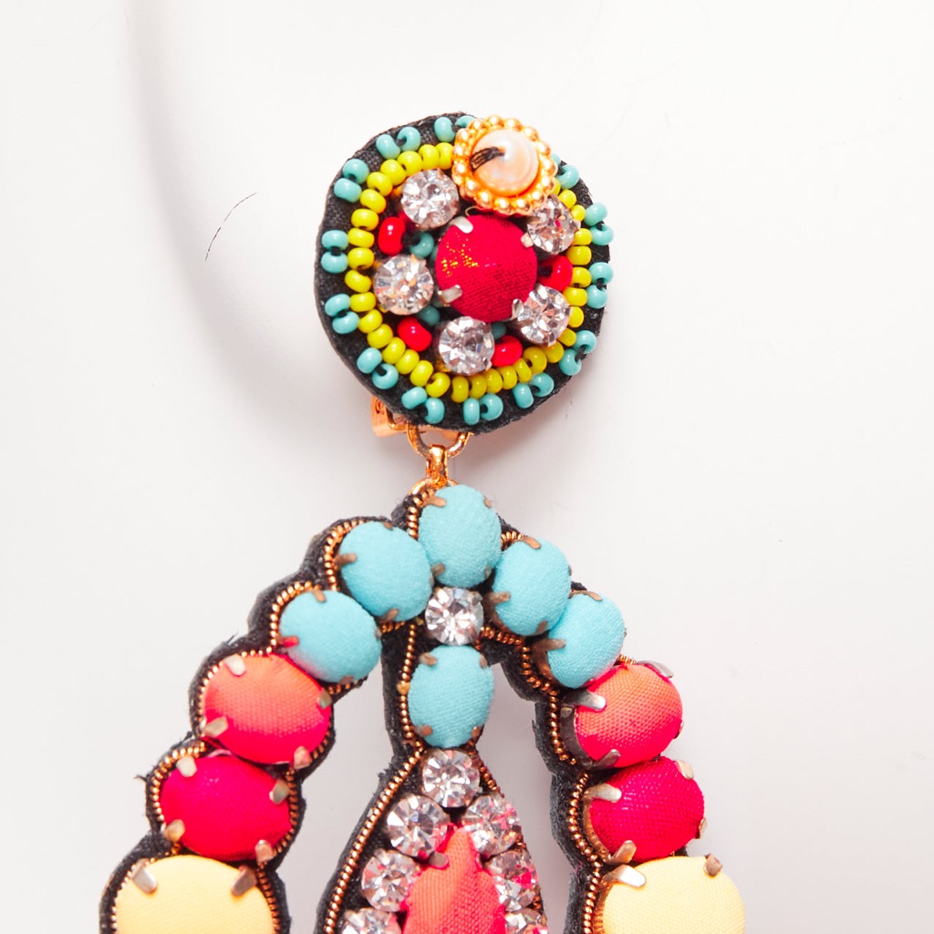 Ranjana Khan Neon Beaded Earrings - Side view