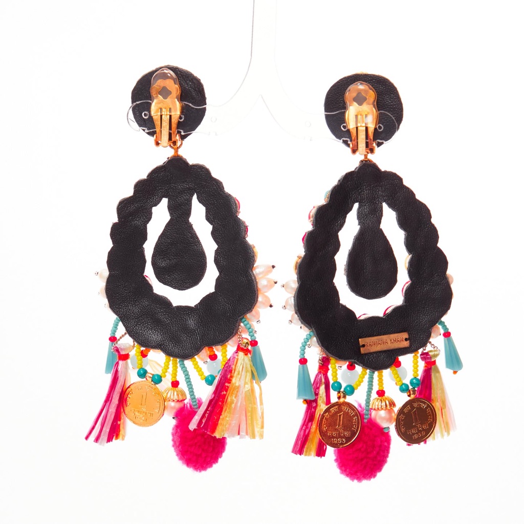Ranjana Khan Neon Beaded Earrings - Detail 1