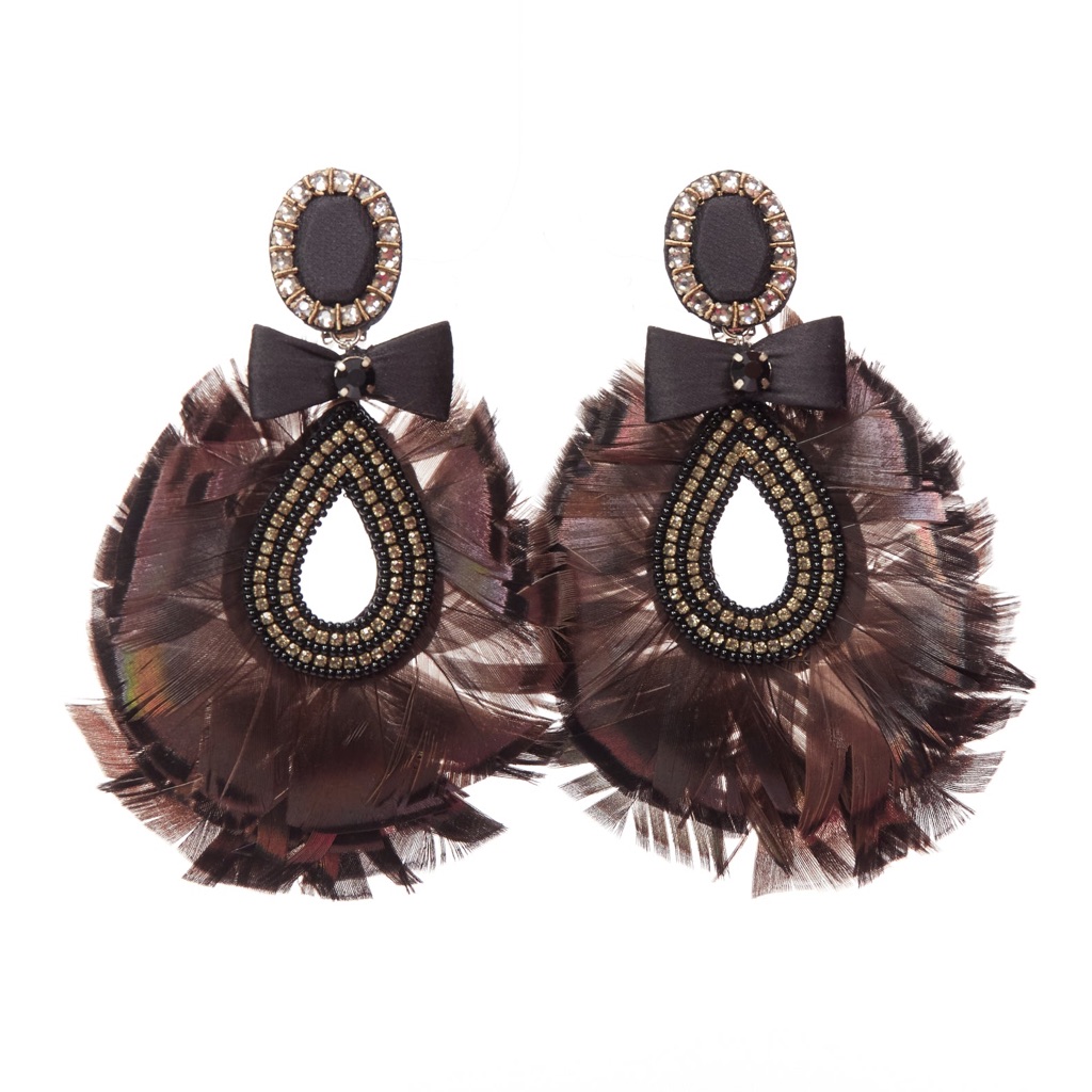 Ranjana Khan Feather Bow Earrings