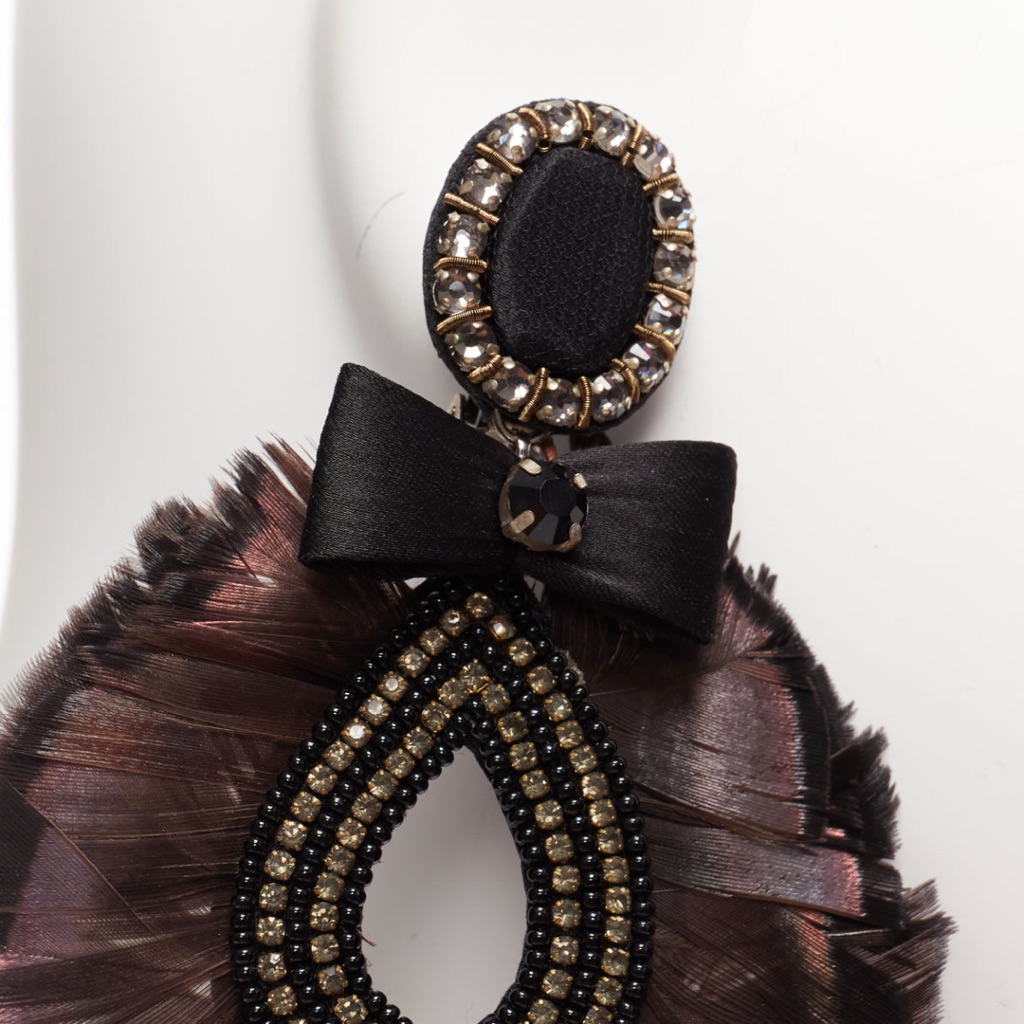 Ranjana Khan Feather Bow Earrings - Side view