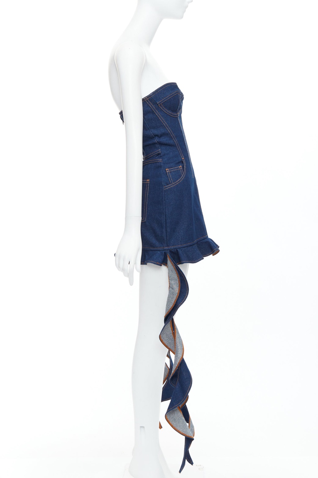 David Koma Corset Denim Dress - 4