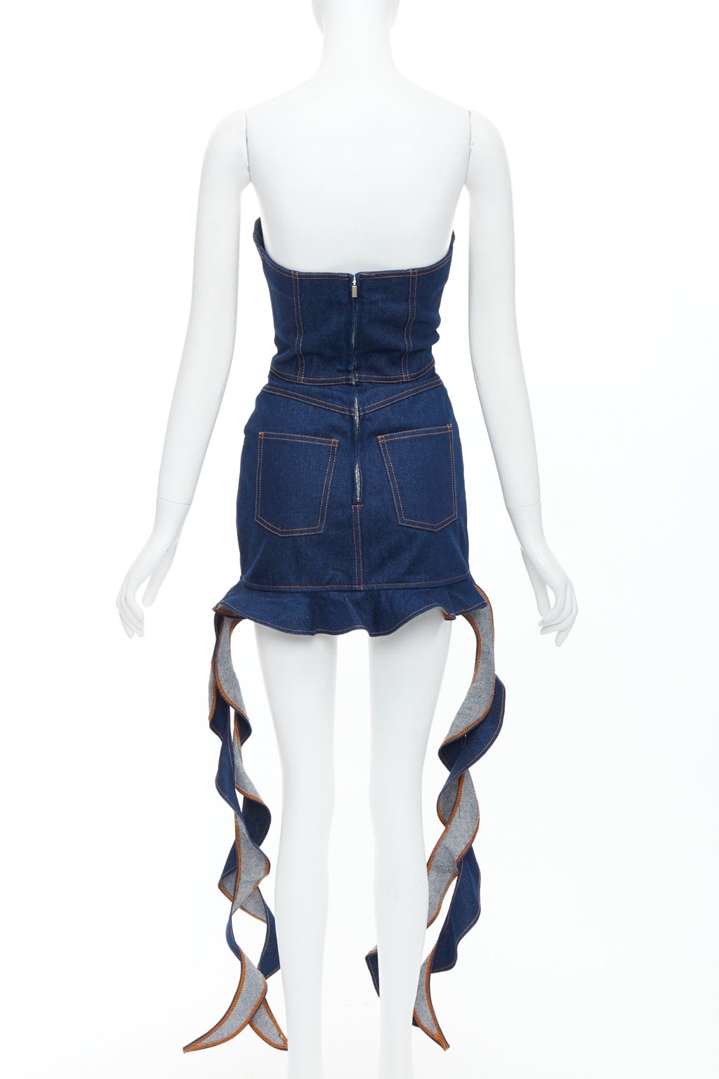 David Koma Corset Denim Dress - Side view