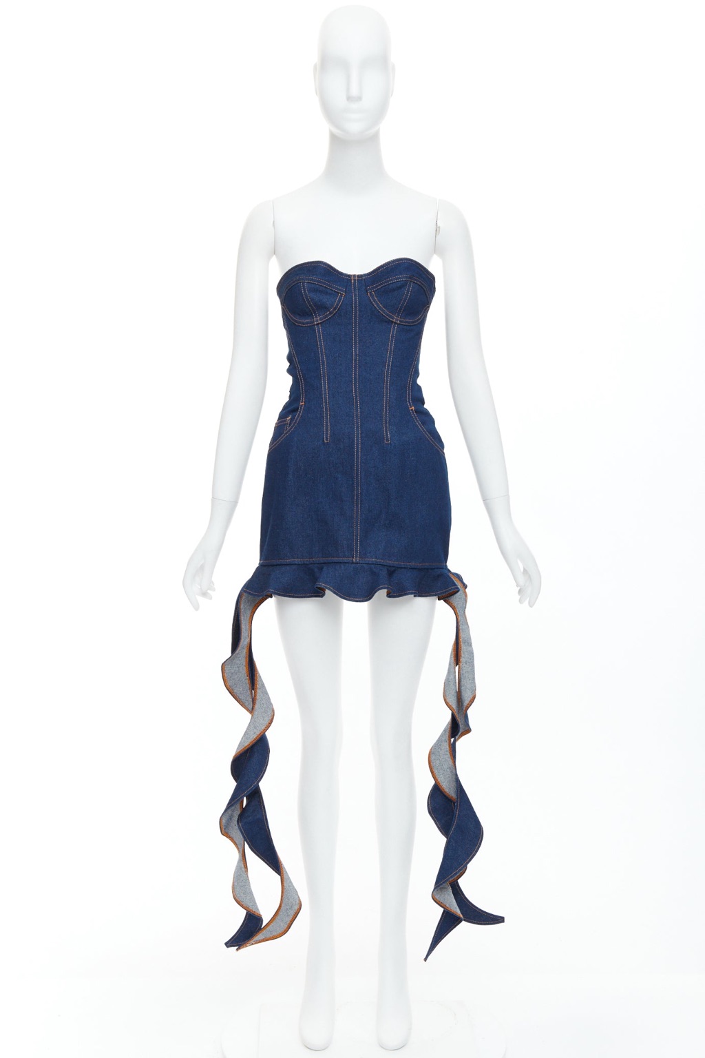 David Koma Corset Denim Dress - Image 11