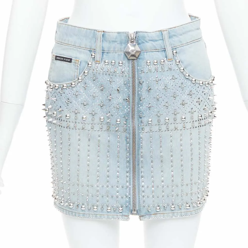Phillip Plein New Skirt Blue Very good - Front View