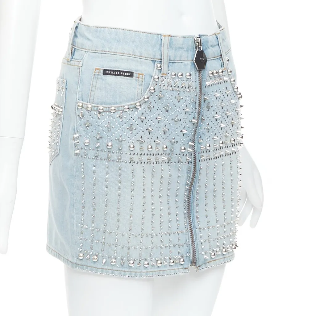 Phillip Plein New Skirt Blue Very good - Inside View