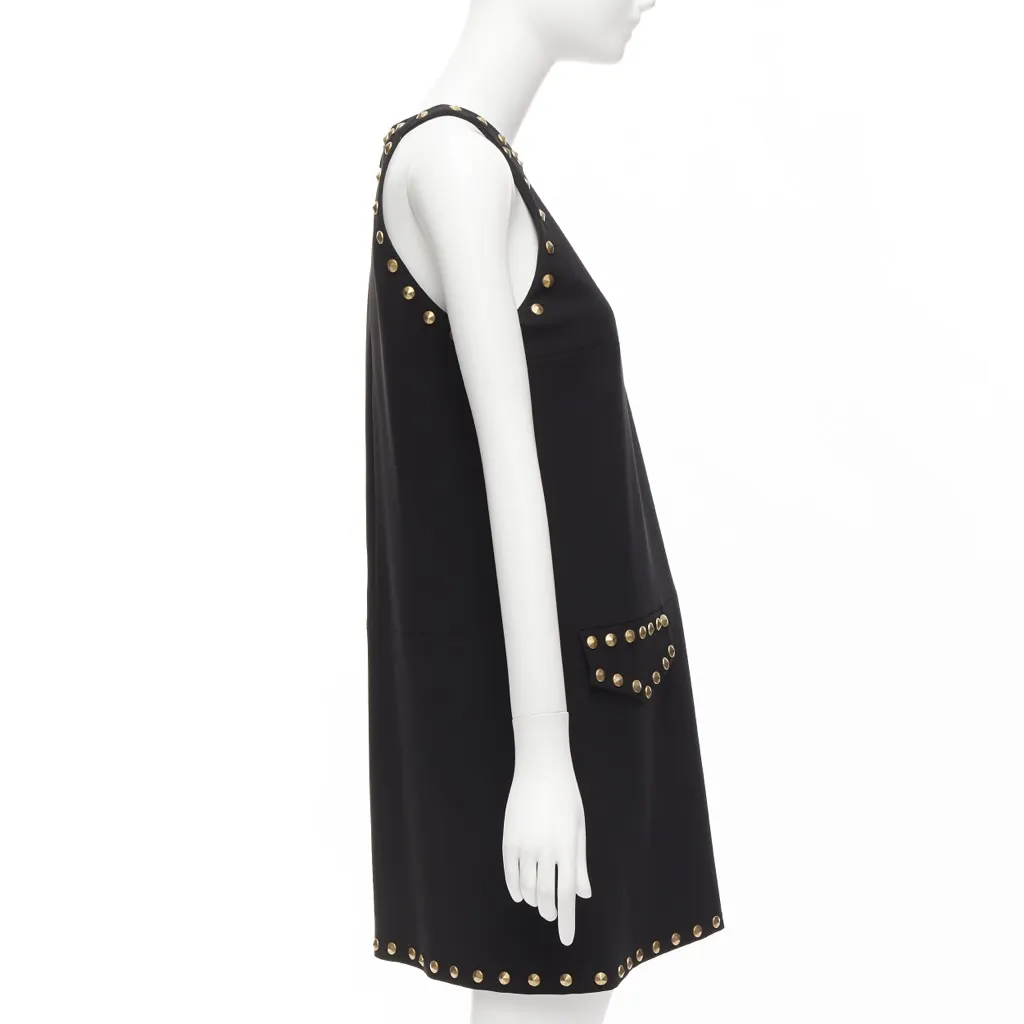 Moschino Studded Sleeveless Dress Black Very good - Model View