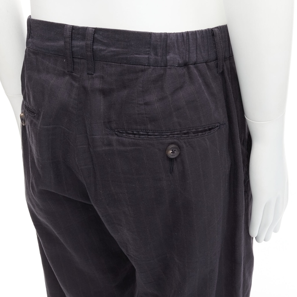 Ziggy Chen Pinstripe Cropped Pants - Back view