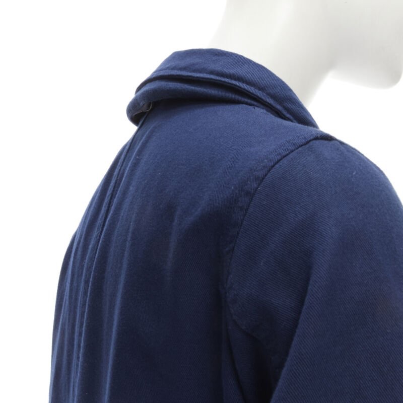 Zucca Navy Linen Overcoat - Image 10