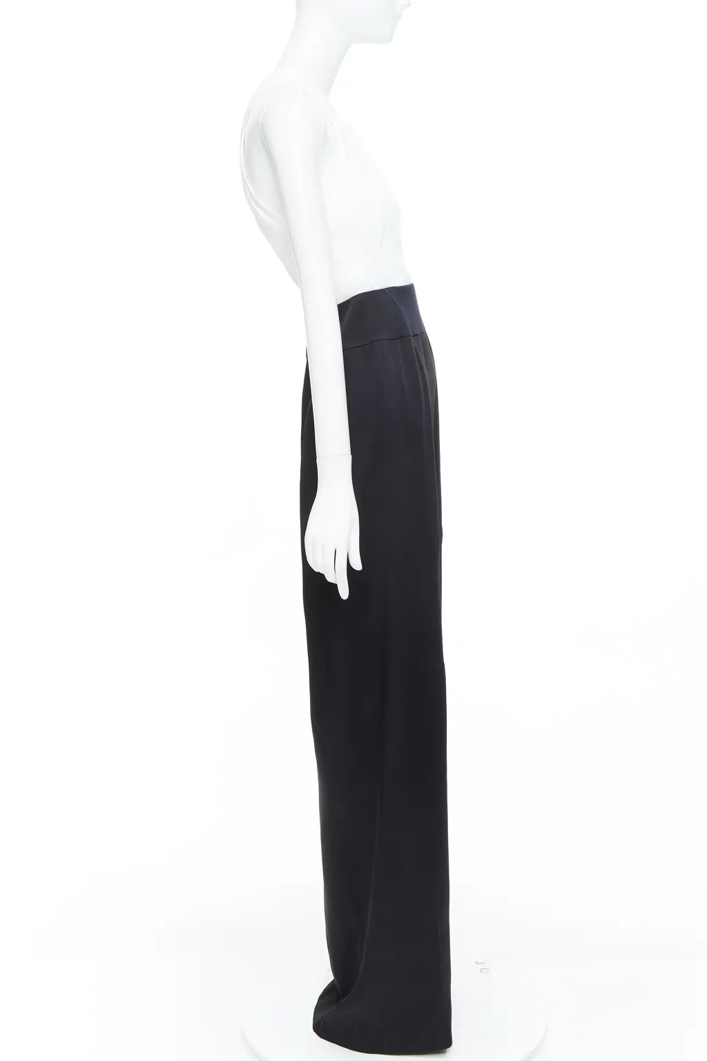 Galvan Pleated Satin Long Gown Black Never worn, with tag - Model View