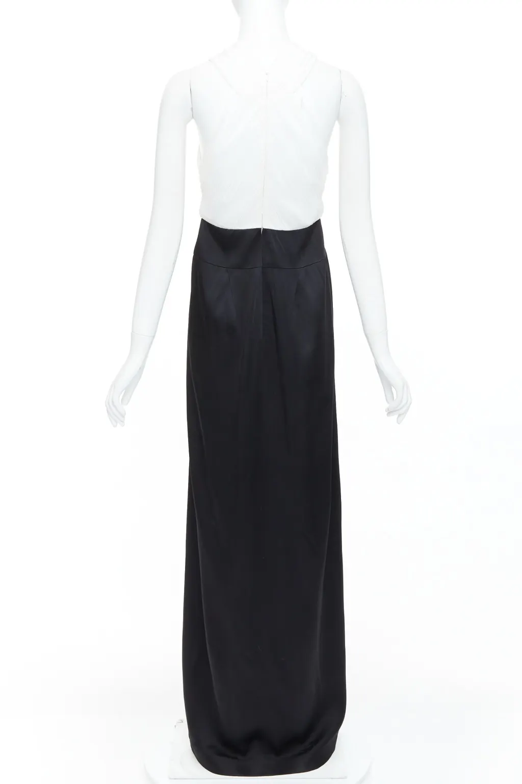Galvan Pleated Satin Long Gown Black Never worn, with tag - Box View