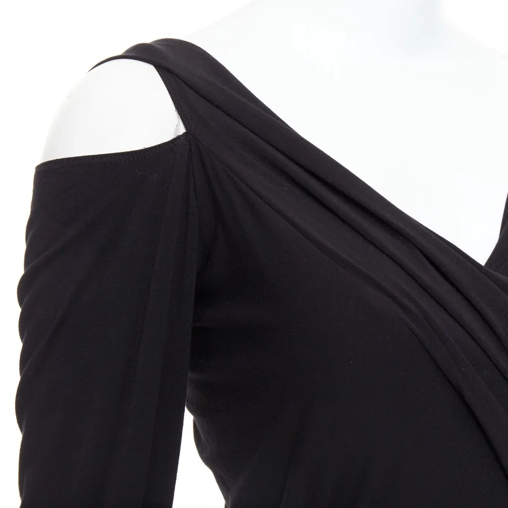 Donna Karan Cold Shoulder Dress Black Viscose Very good - Back View