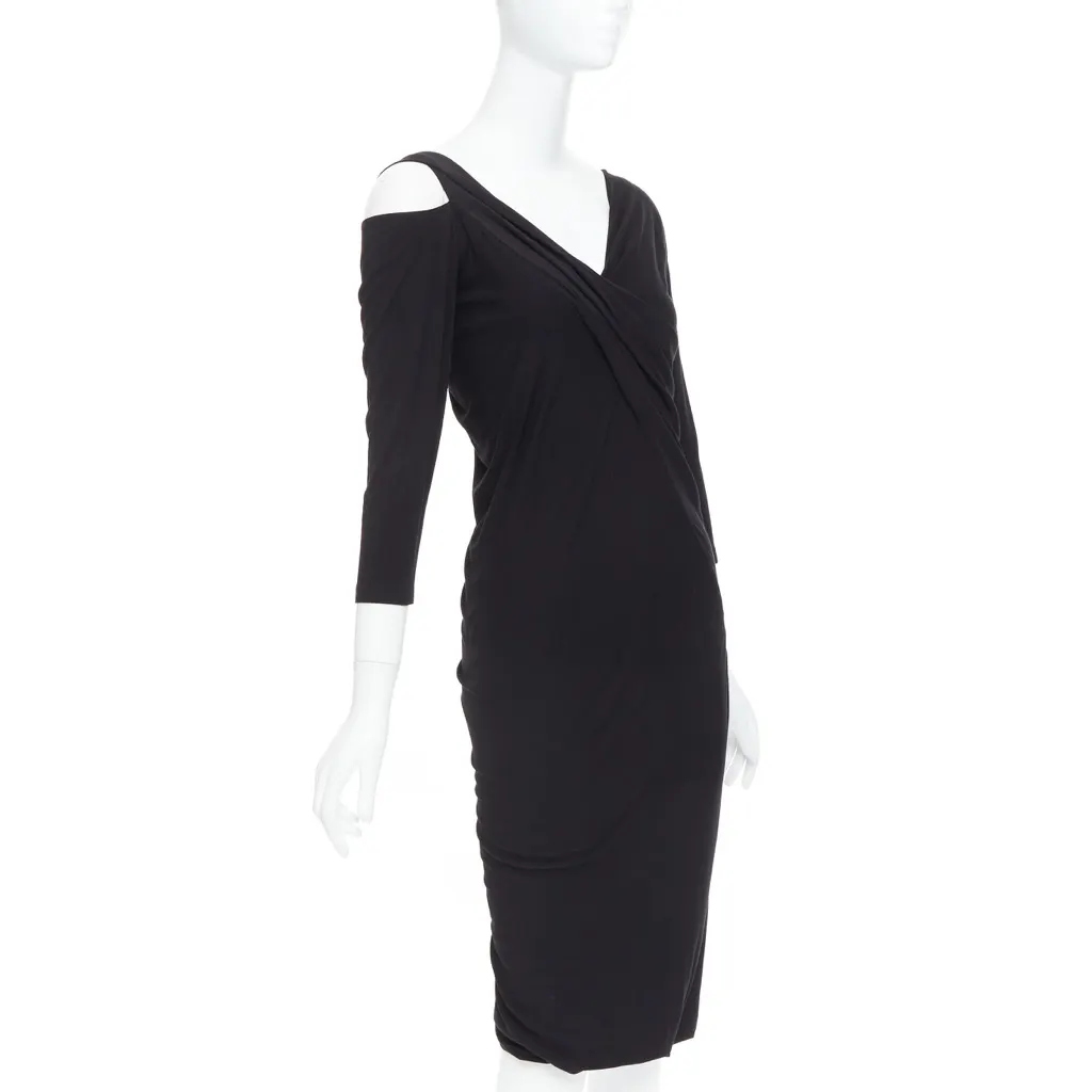 Donna Karan Cold Shoulder Dress Black Viscose Very good - Inside View