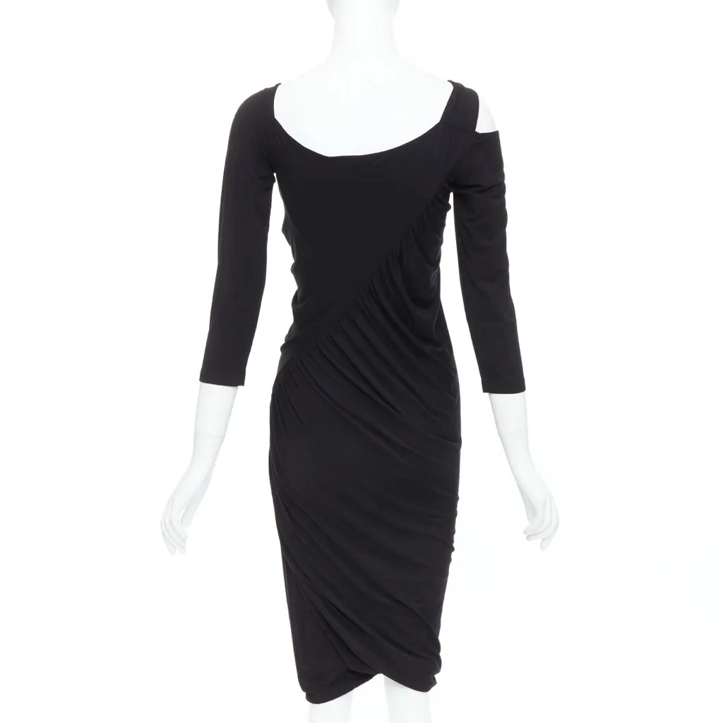 Donna Karan Cold Shoulder Dress Black Viscose Very good - Box View