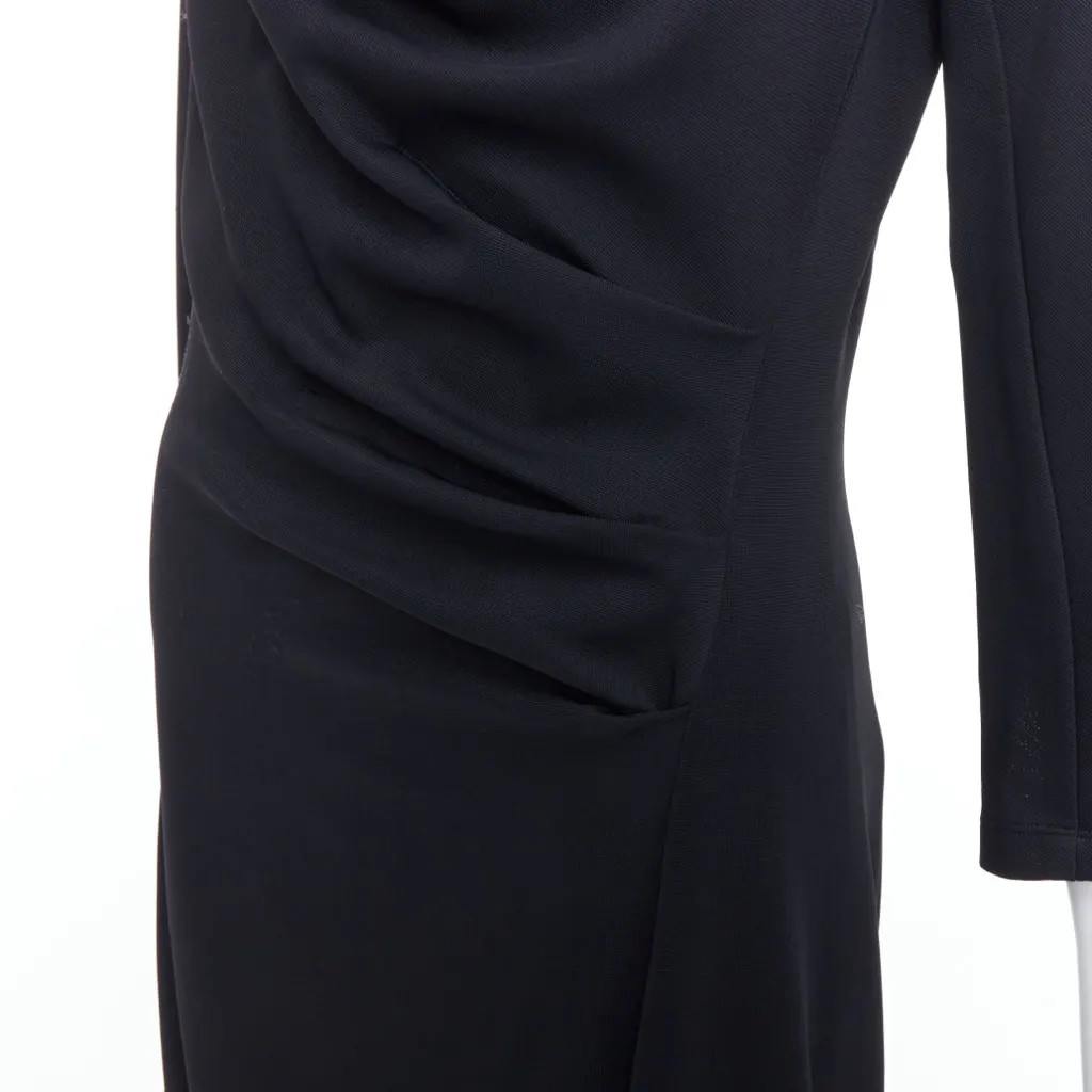 Donna Karan Cowl Neck Dress Black Viscose Very good - Back View