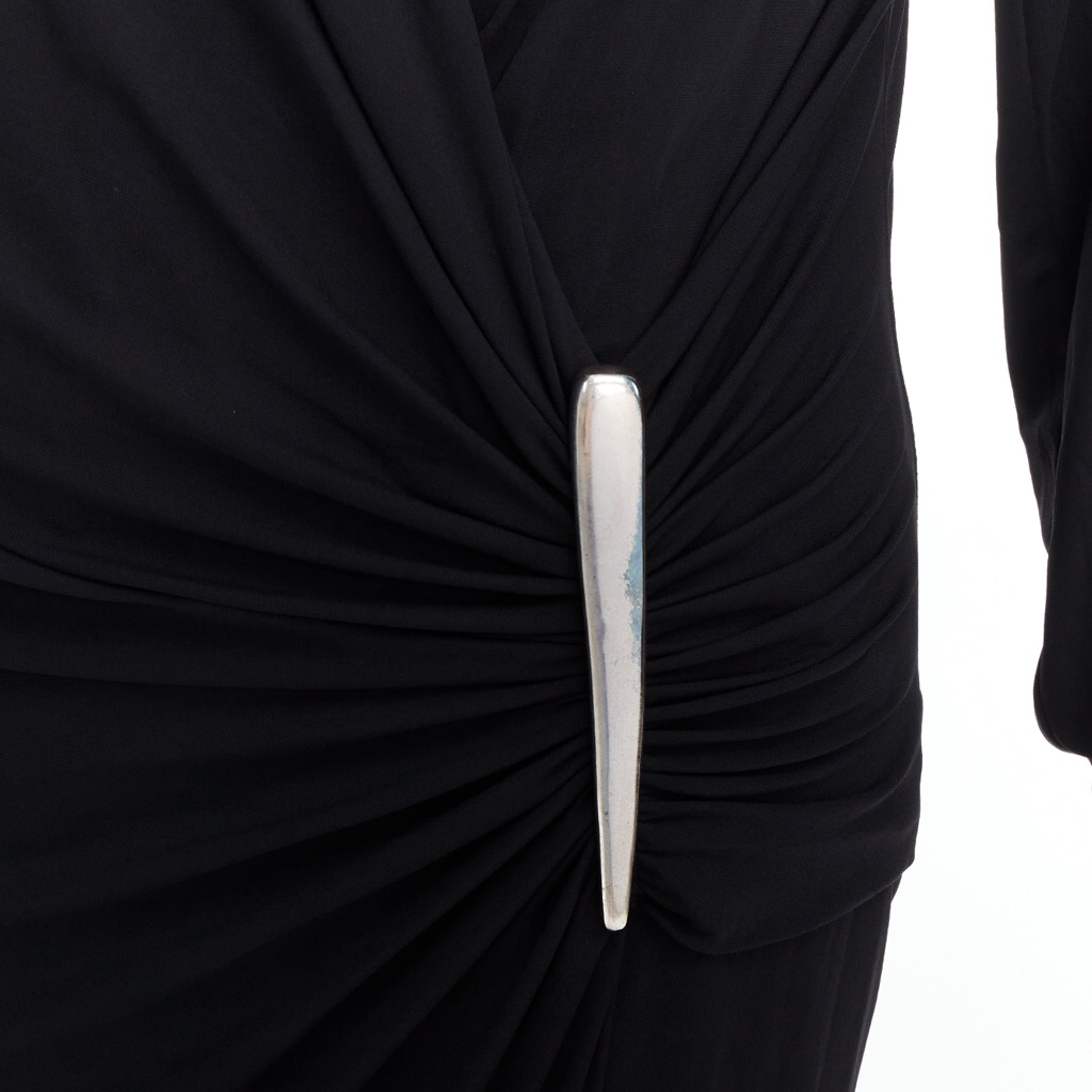 Donna Karan Buckle Drape Dress - Back view