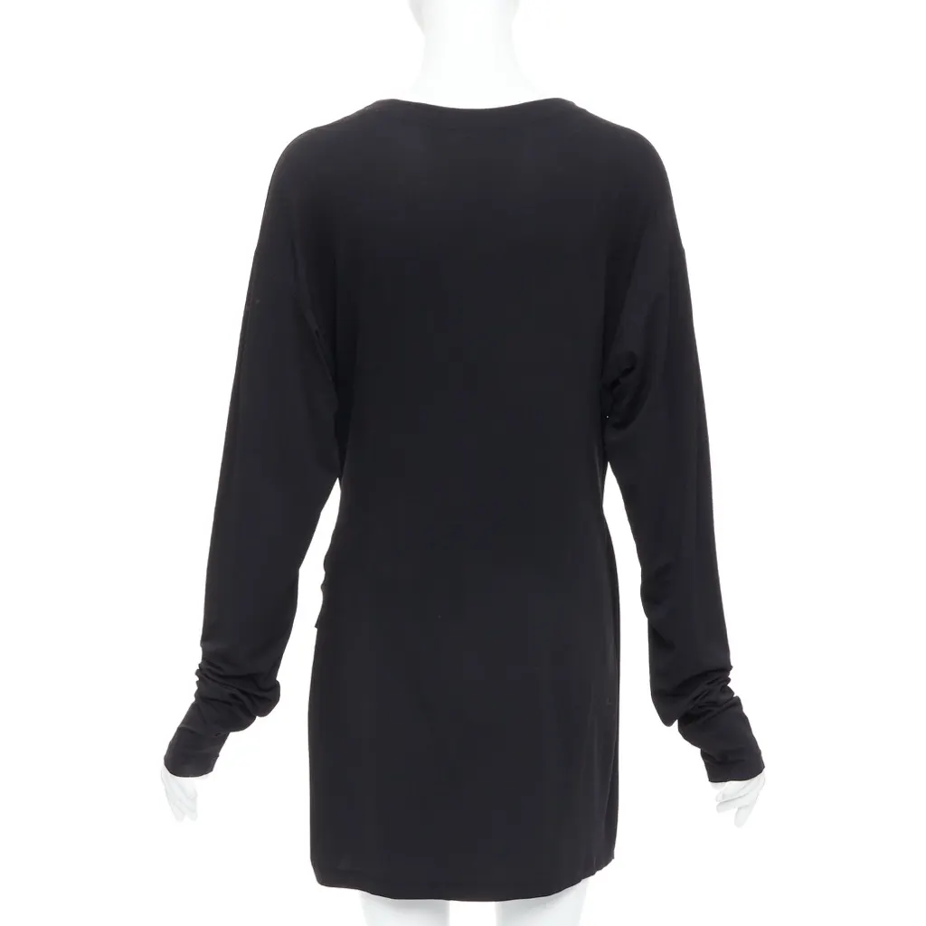 Donna Karan V Neck Mini Dress Black Viscose Good - Box View