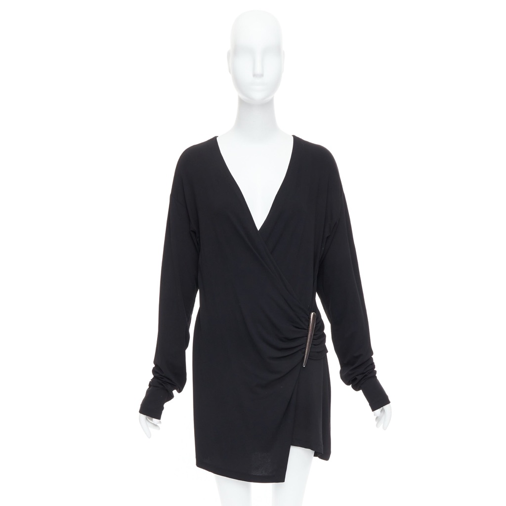 Donna Karan V Neck Mini Dress - Image 11