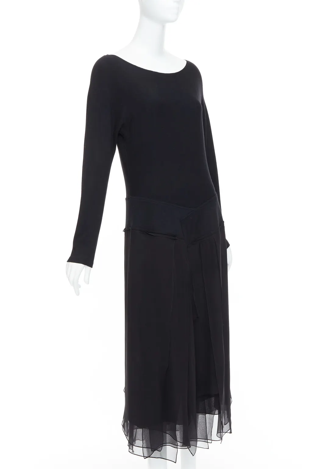 Donna Karan Boxy Midi Dress Black Viscose Very good - Inside View