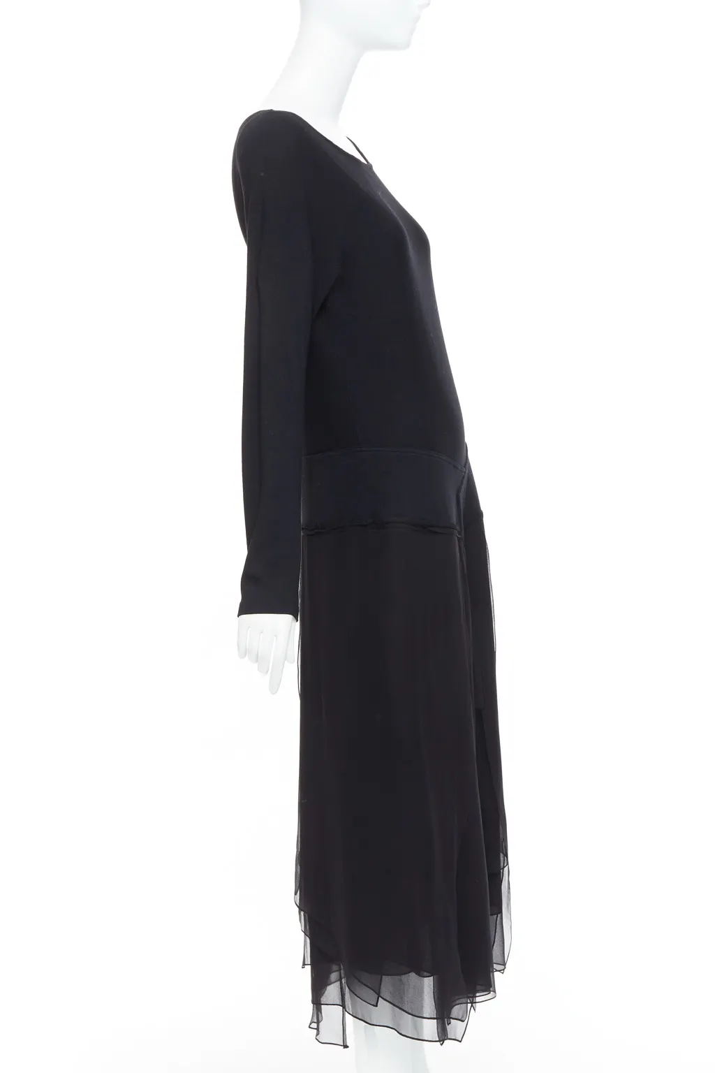 Donna Karan Boxy Midi Dress Black Viscose Very good - Model View