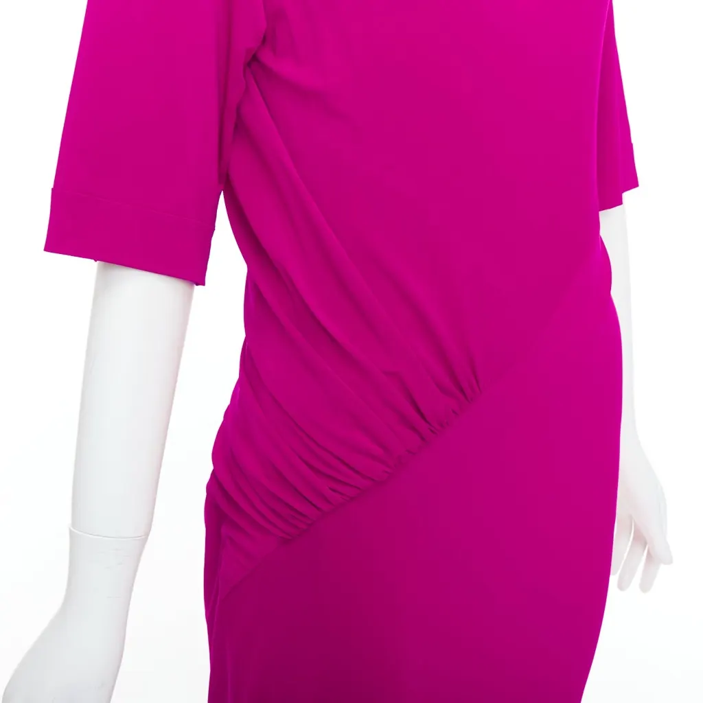 Donna Karan Tuck Draped Dress Pink Viscose Very good - Back View