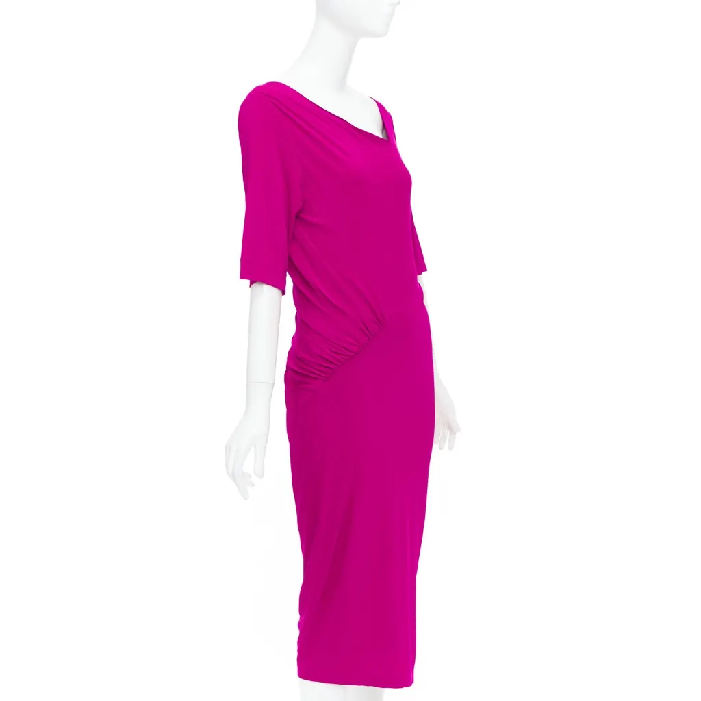 Donna Karan Tuck Draped Dress Pink Viscose Very good - Inside View