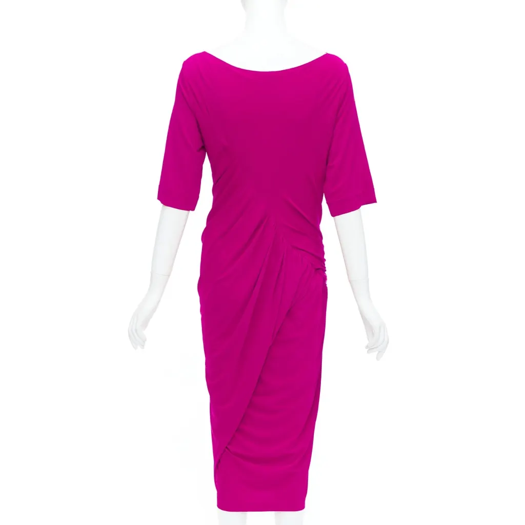 Donna Karan Tuck Draped Dress Pink Viscose Very good - Box View