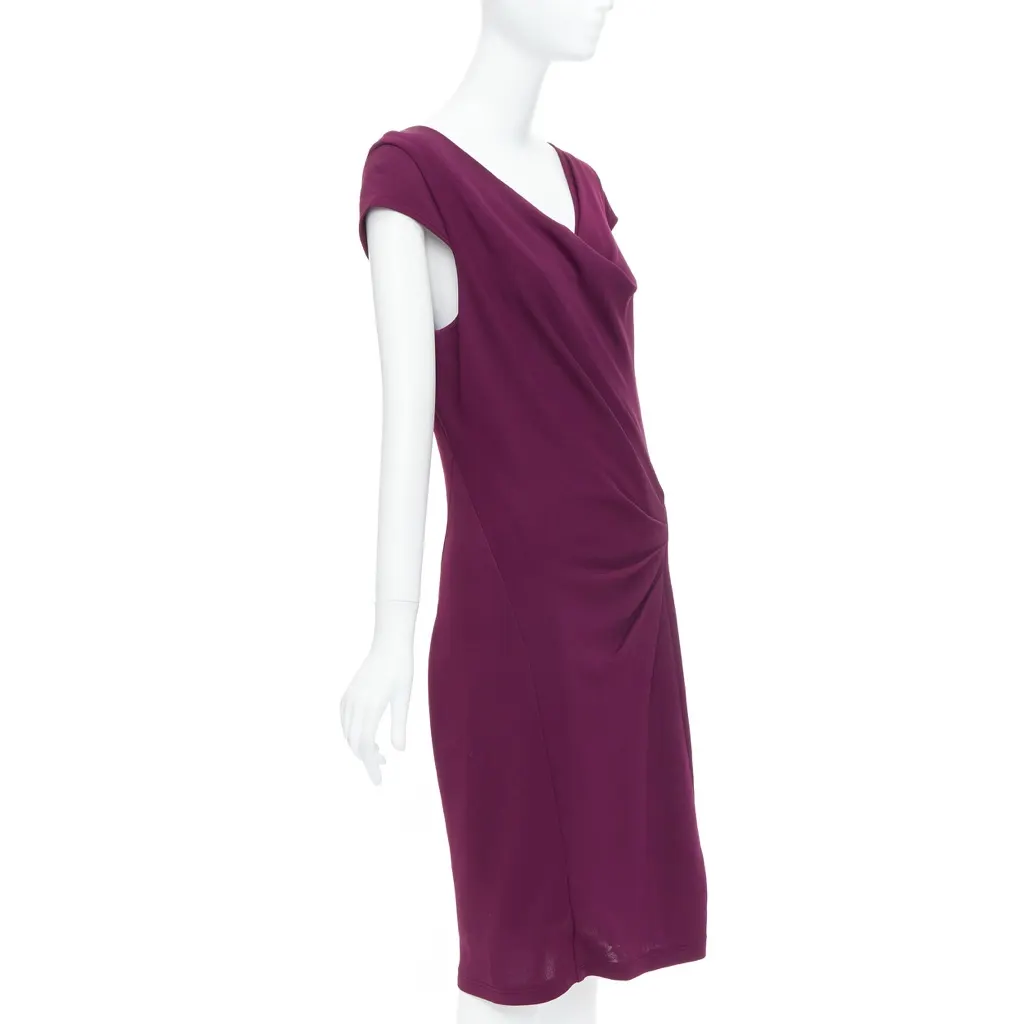 Donna Karan Cowl Neck Sheath Purple Viscose Very good - Inside View