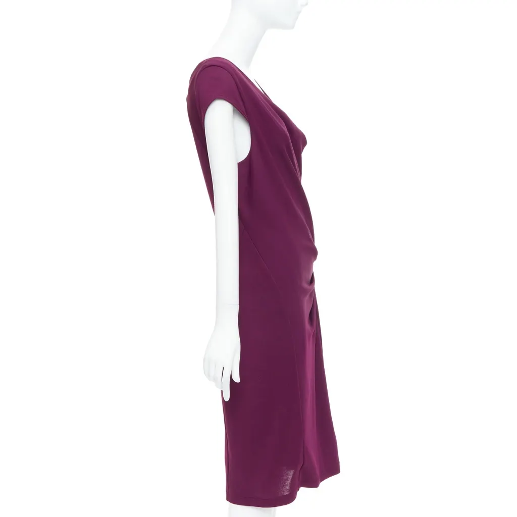 Donna Karan Cowl Neck Sheath Purple Viscose Very good - Model View
