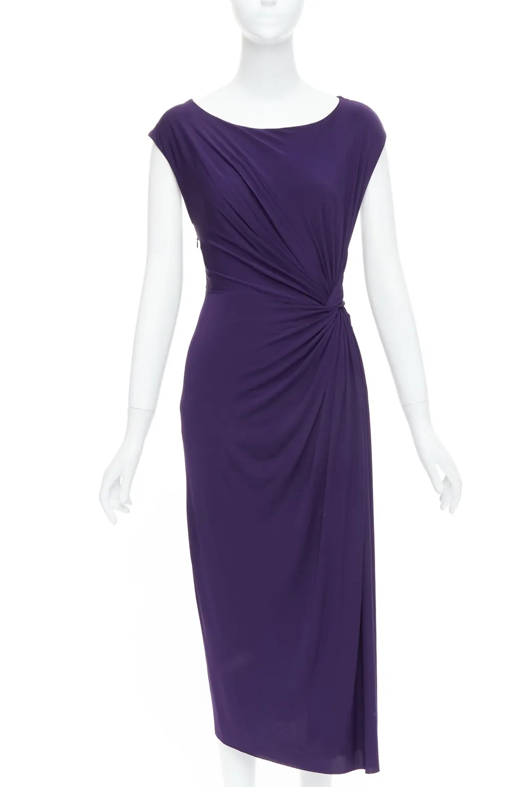 Donna Karan Side Knot Dress Purple Viscose Very good - Front View