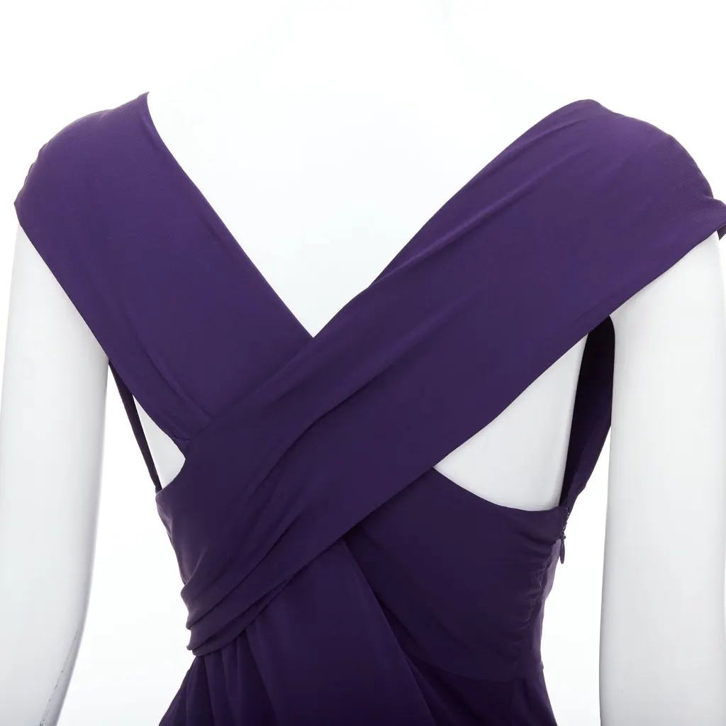 Donna Karan Side Knot Dress Purple Viscose Very good - Back View