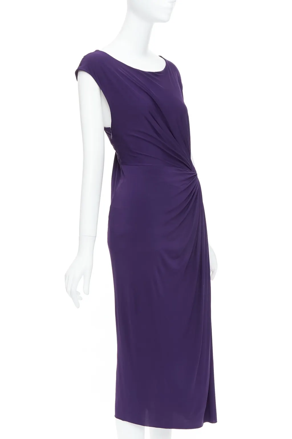 Donna Karan Side Knot Dress Purple Viscose Very good - Inside View