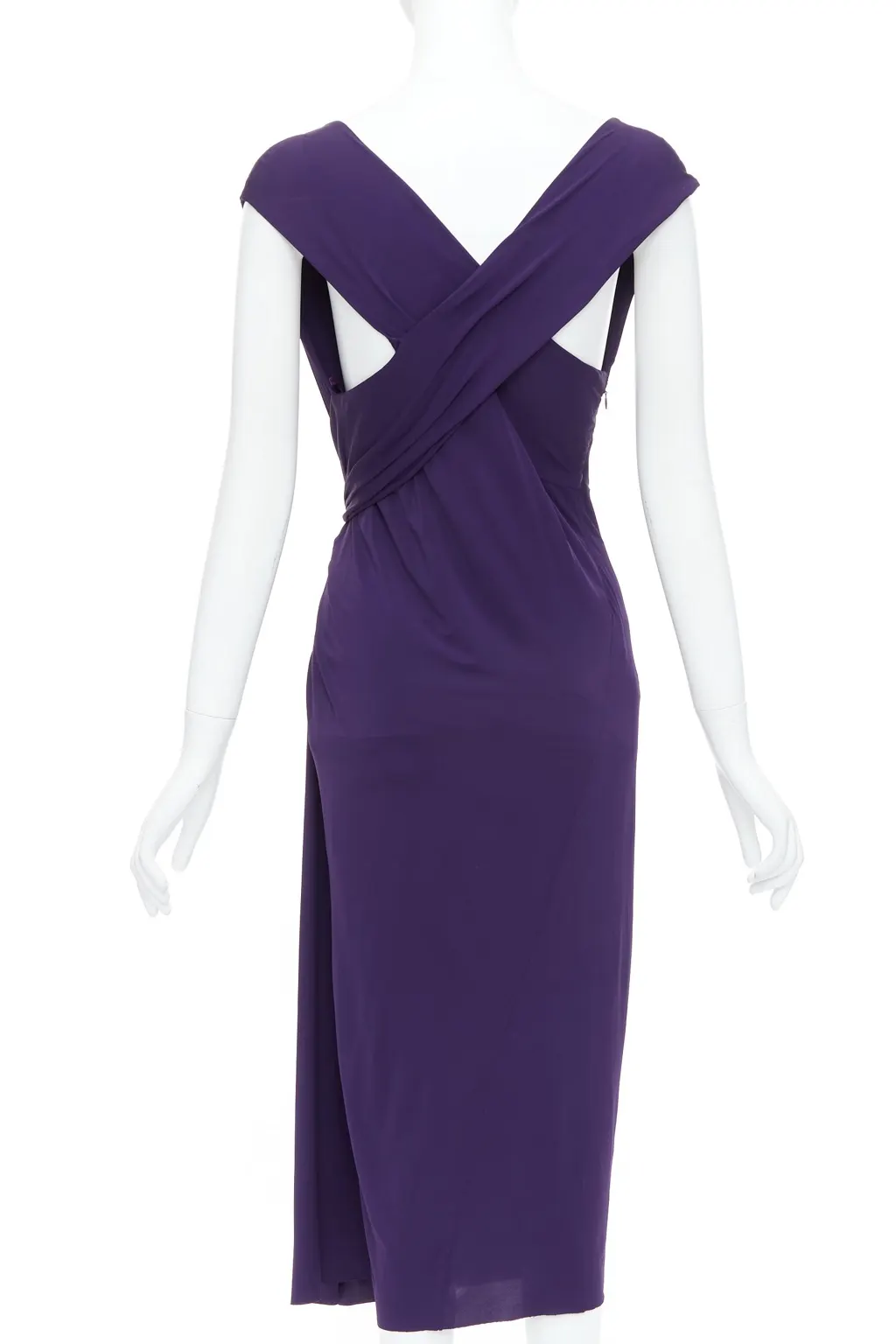 Donna Karan Side Knot Dress Purple Viscose Very good - Box View