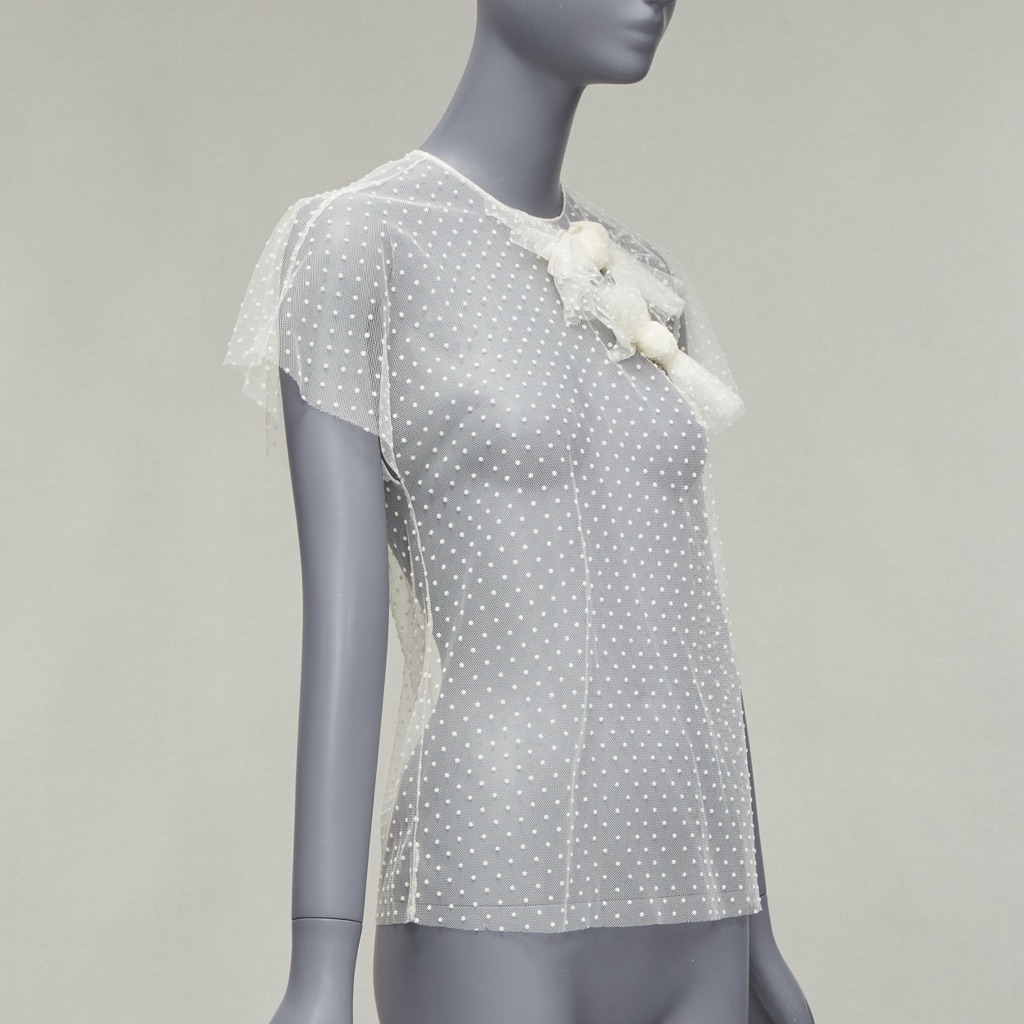 Red Valentino Garavani Polka Dot Sheer Top - Image 6