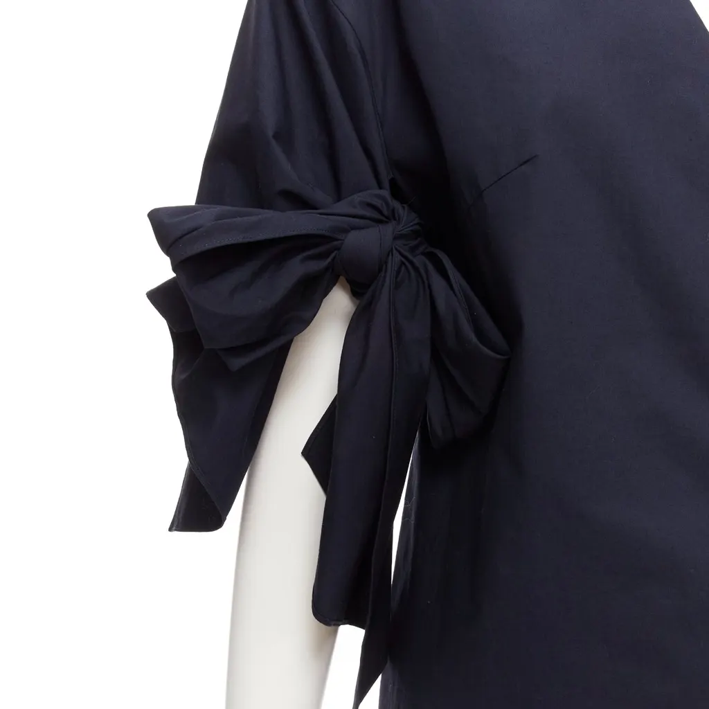 Delpozo Knot Tie Top Navy Cotton Never worn - Back View