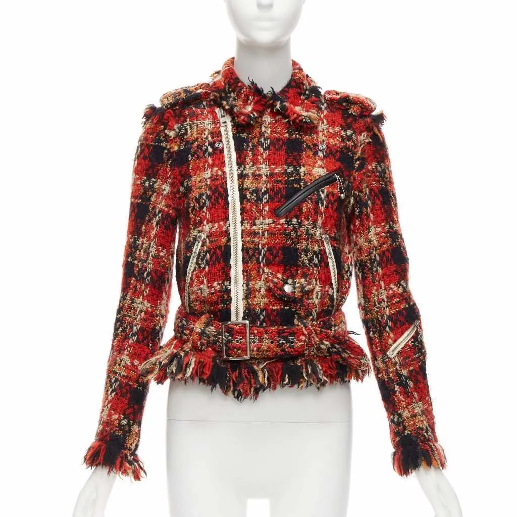 Miharayasuhiro Red Plaid Tweed Jacket Red Wool Very good - Inside View