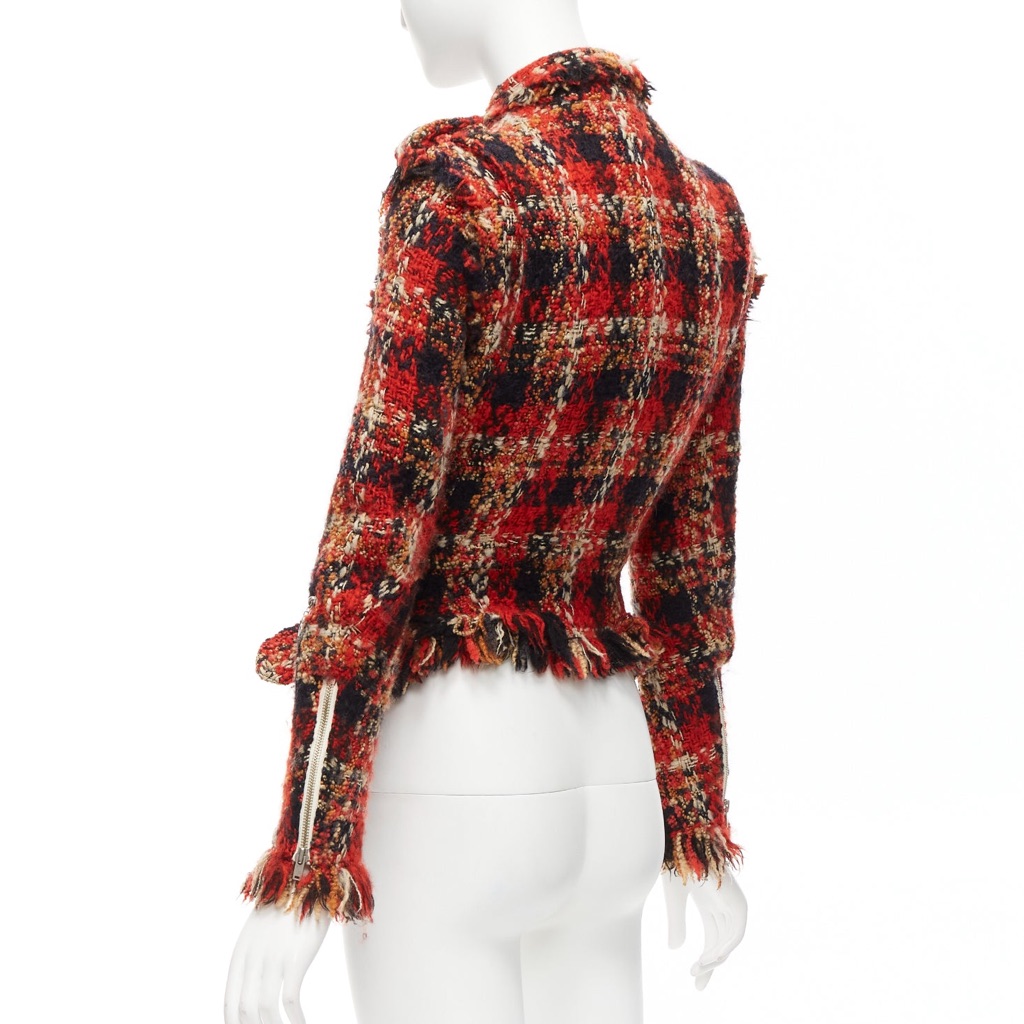 Miharayasuhiro Red Plaid Tweed Jacket - Detail 2