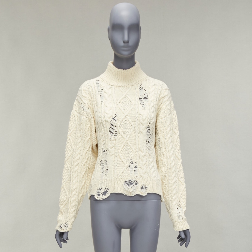 Miharayasuhiro Distressed Cable Sweater - Image 11