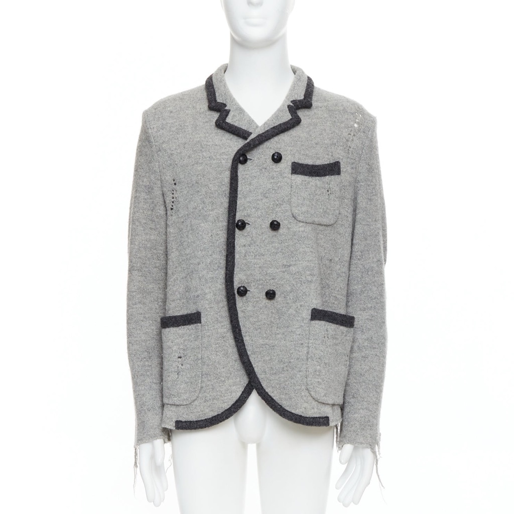 Miharayasuhiro Grey Grunge Nautical Blazer