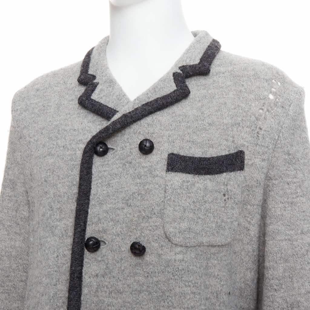 Miharayasuhiro Grey Grunge Nautical Blazer - Back view