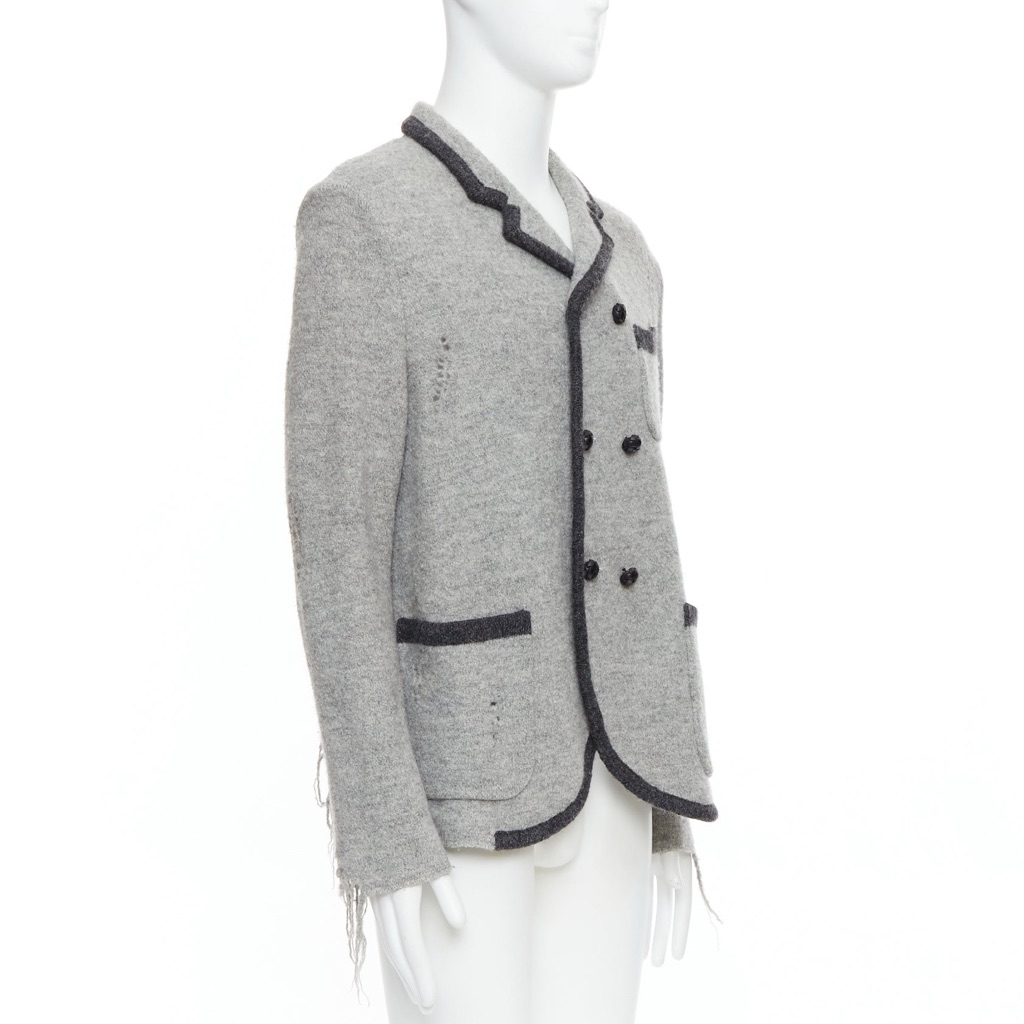 Miharayasuhiro Grey Grunge Nautical Blazer - Image 6