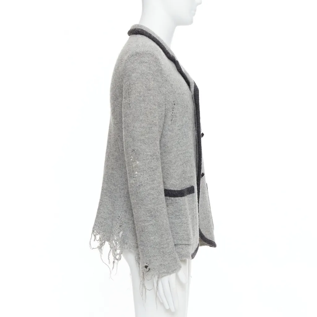 Miharayasuhiro Grey Grunge Nautical Blazer Grey Wool Very good - Model View