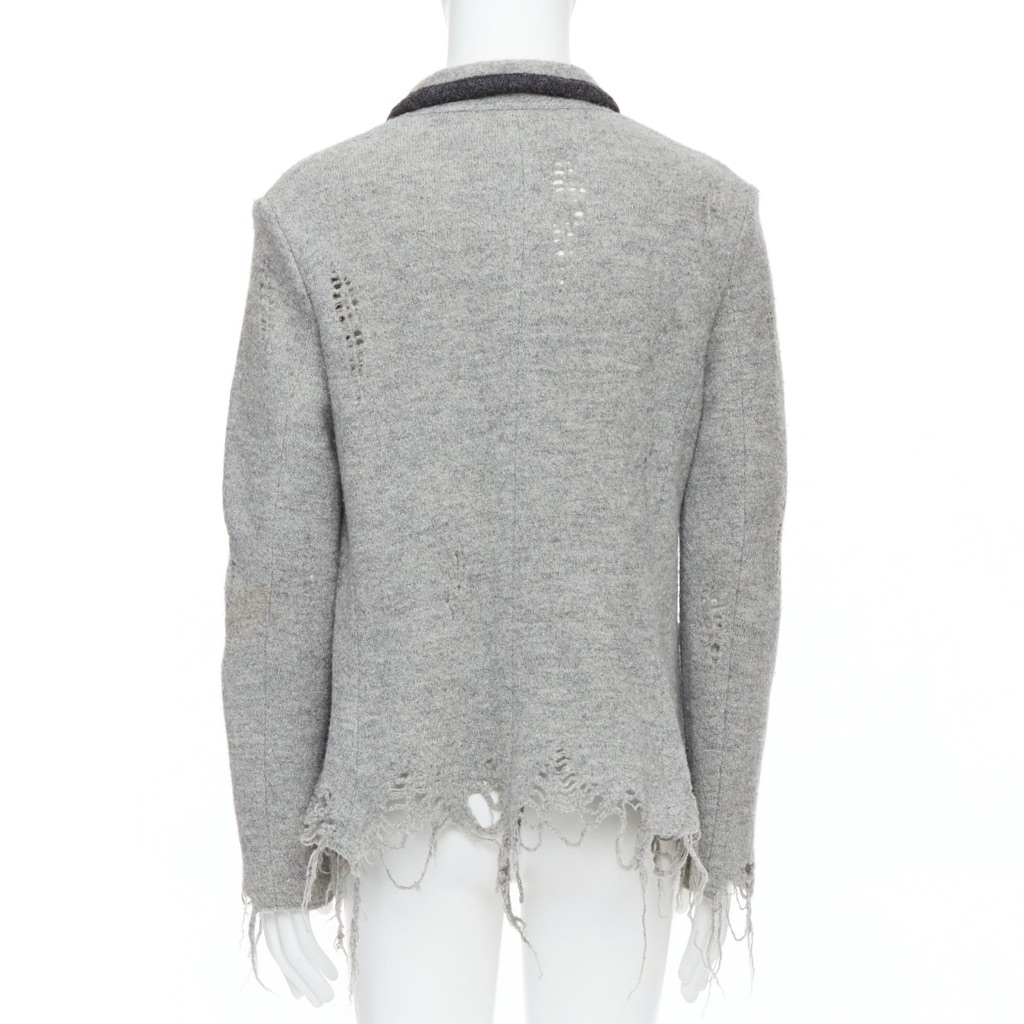 Miharayasuhiro Grey Grunge Nautical Blazer - Side view