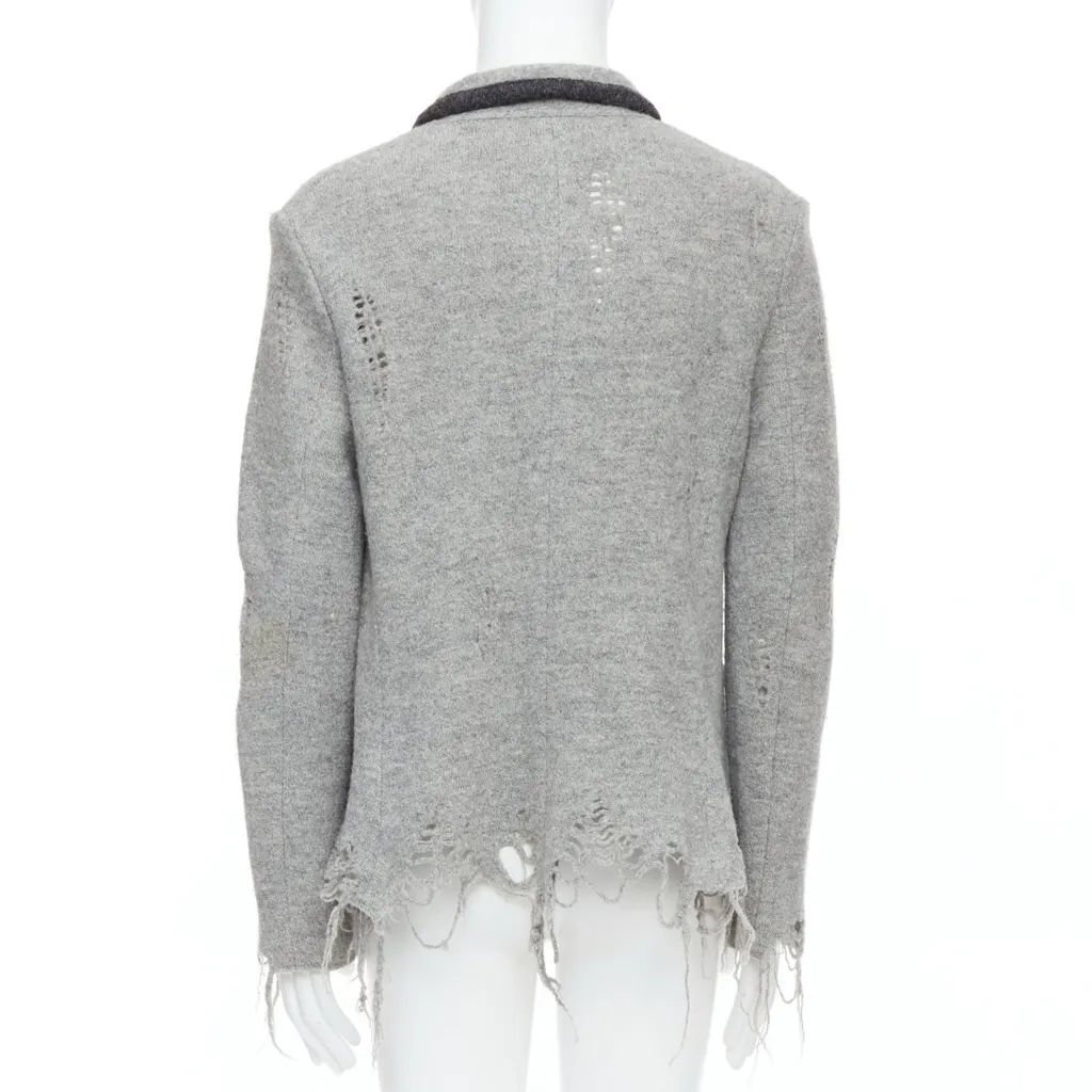Miharayasuhiro Grey Grunge Nautical Blazer Grey Wool Very good - Box View