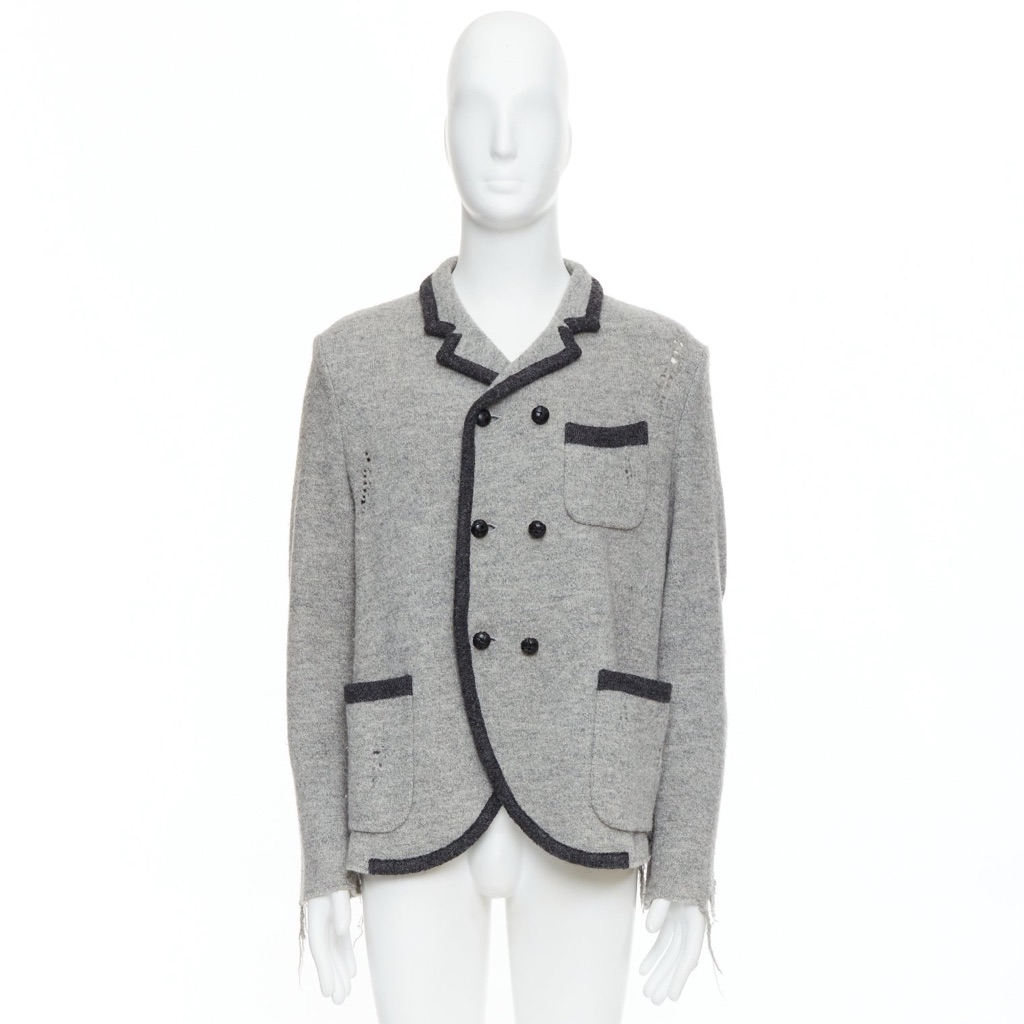 Miharayasuhiro Grey Grunge Nautical Blazer - Image 11