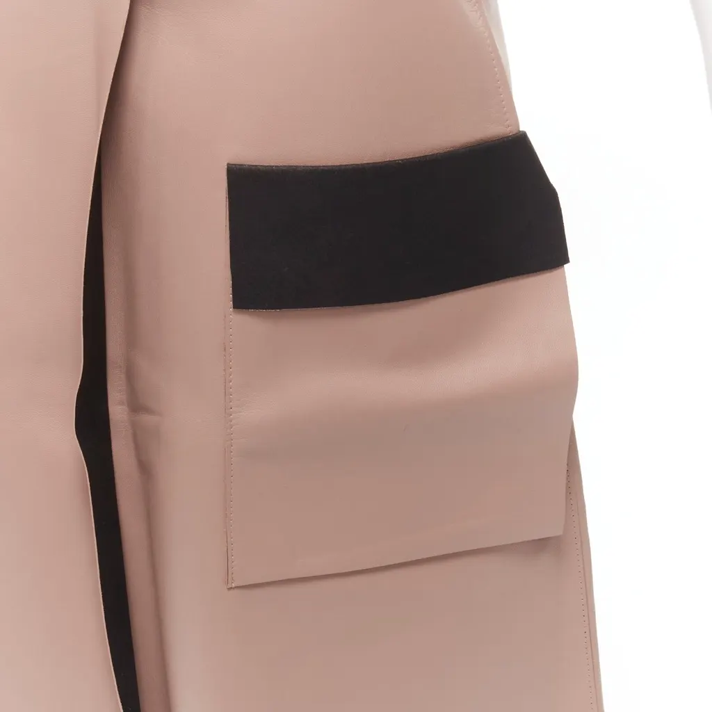 Dion Lee Leather Panel Skirt Pink Leather Fair - Back View