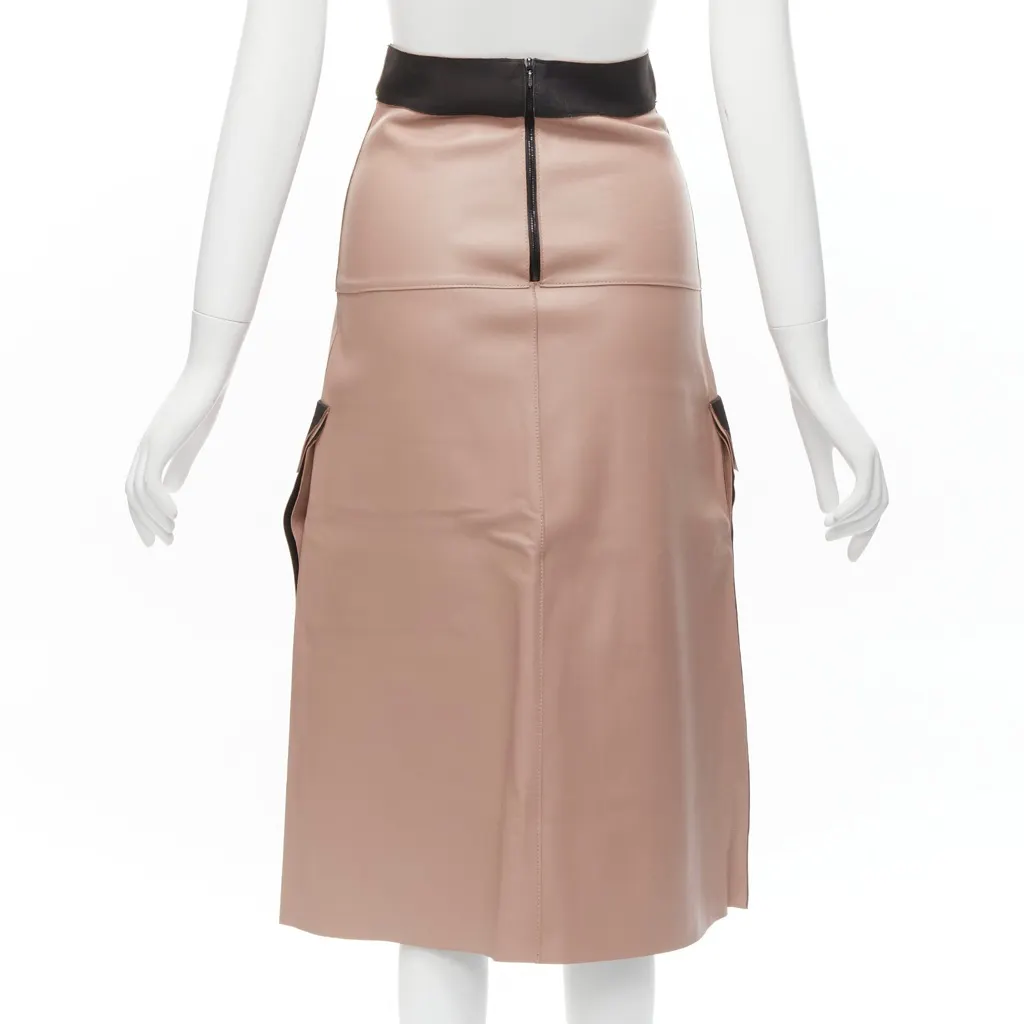Dion Lee Leather Panel Skirt Pink Leather Fair - Box View