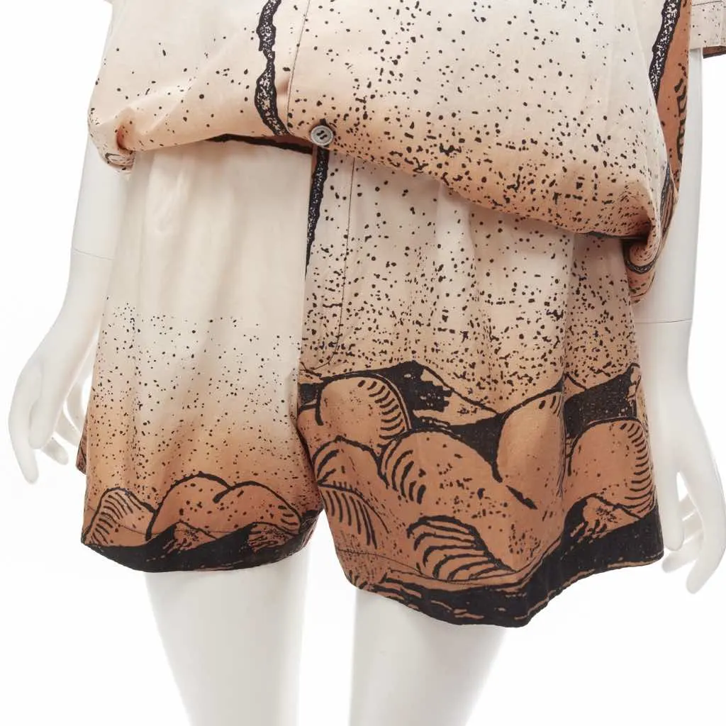 Issey Miyake Woodblock Patch Shirt Brown Cotton Never worn - Back View