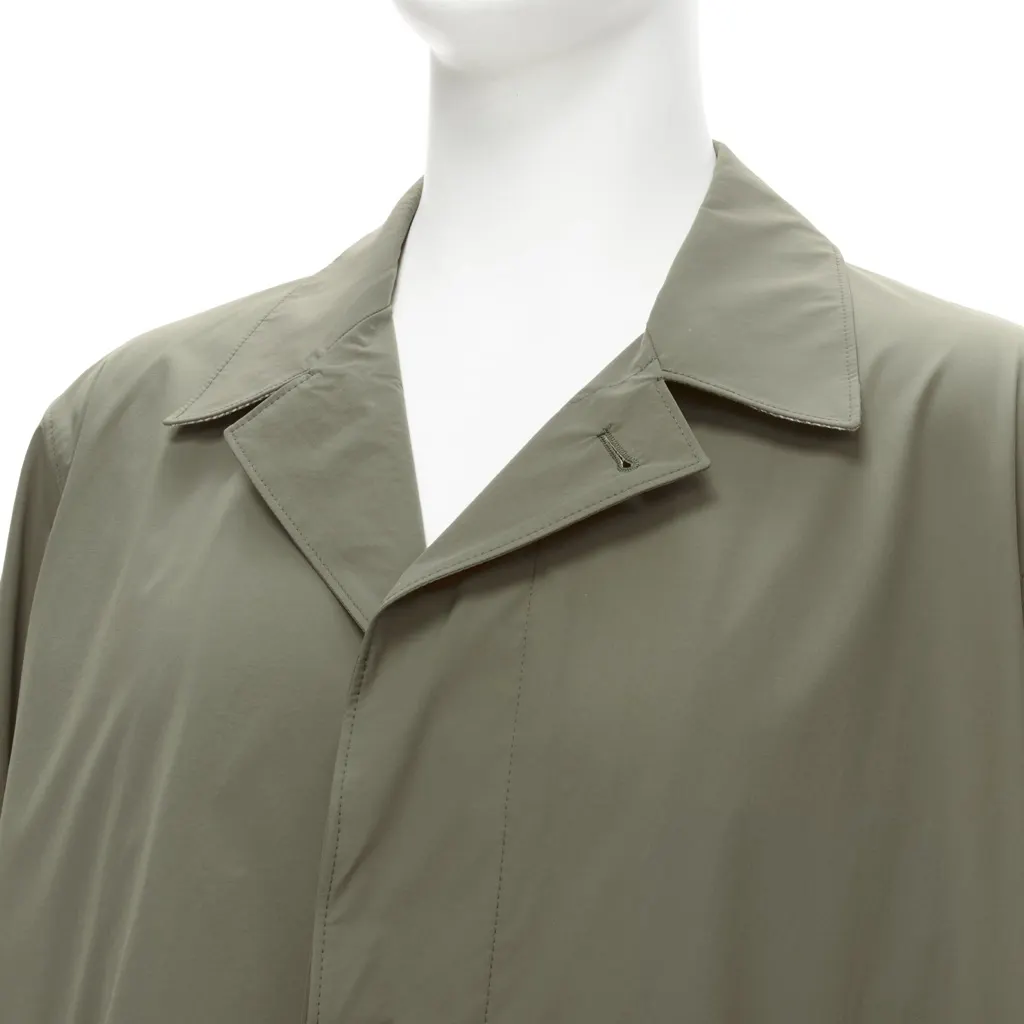 Loro Piana Green Longline Jacket Khaki Polyamide Good - Back View