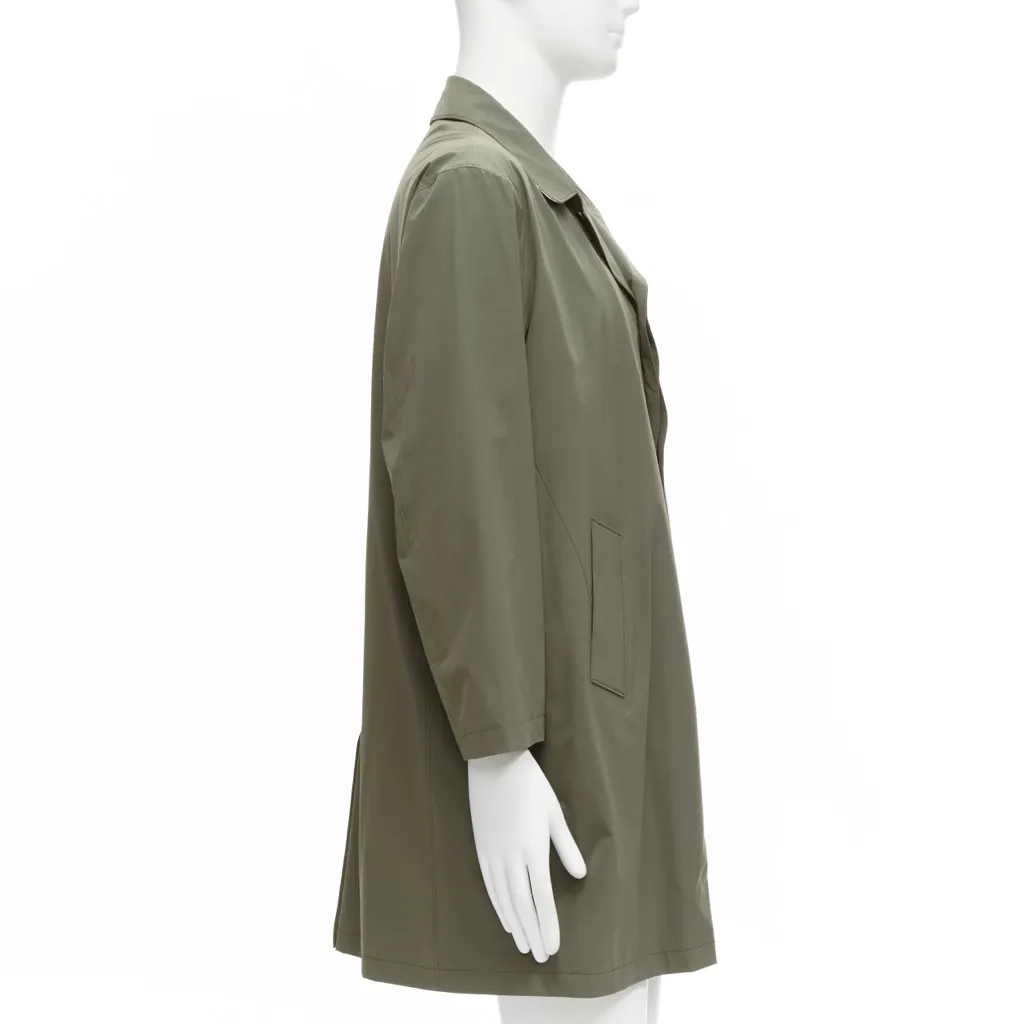 Loro Piana Green Longline Jacket Khaki Polyamide Good - Model View